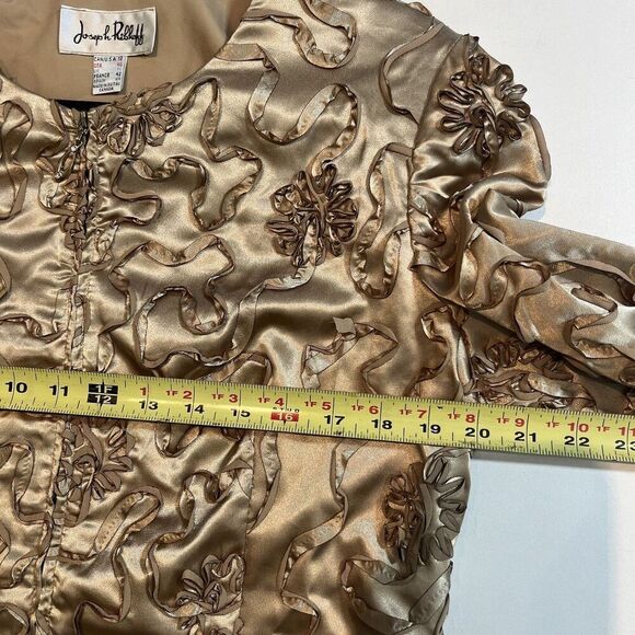Joseph Ribkoff  Vintage Jacket Size 12 Gold Floral Appliqué Mature Formal Event - Picture 7 of 8